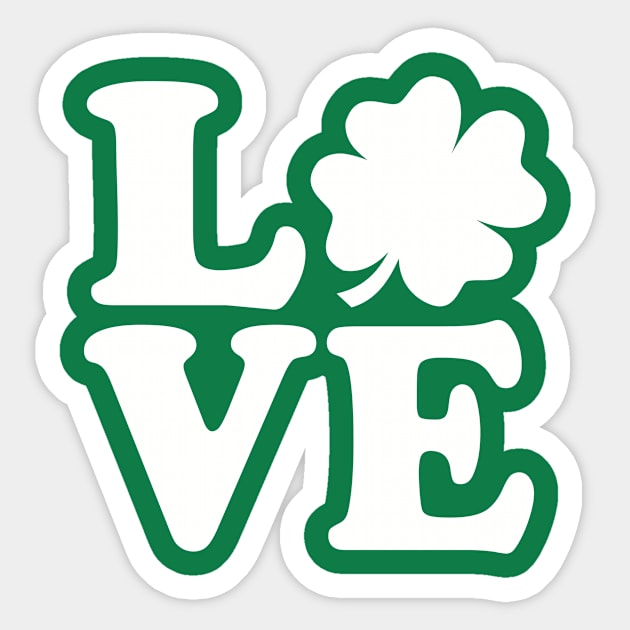 Love shamrock Sticker by Designzz